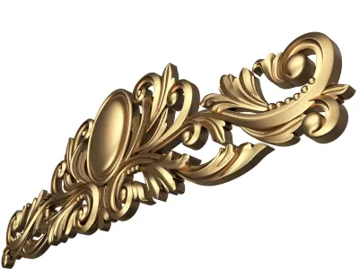 Carved Plaster Molding Decoration 09 Low-poly 3D model