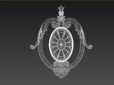Carved decor central 3D model 3D model