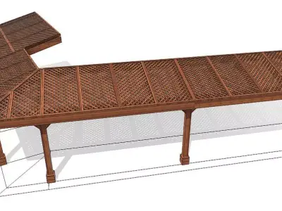 Custom Trellis Pergola 3D model