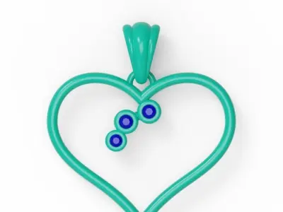 Heart pendant 10 3D print model