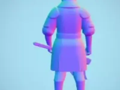 3D Model of Medieval Warrior With an Axe 3D model