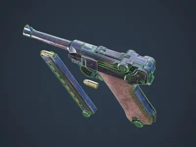 Luger P08 Low-poly 3D model
