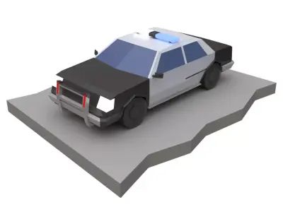Police Car LowPoly Low-poly 3D model