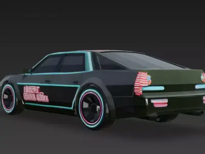 Cartoon Green Car 3D Model Low-poly 3D model