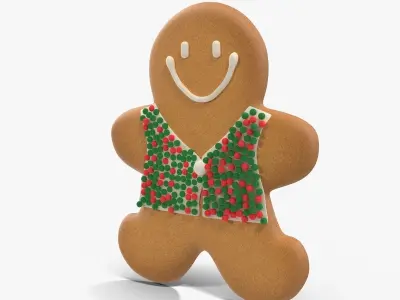Gingerbread Cookie 3 Low-poly 3D model