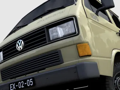 VOLKSWAGEN TRANSPORTER PICKUP DOUBLE CAB SYNCRO 1987 3D model