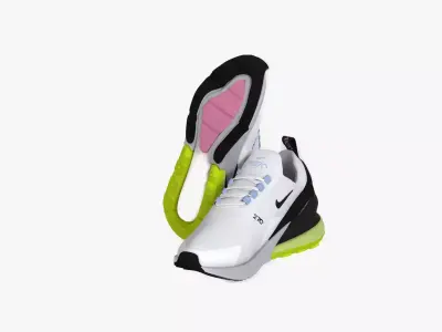 Nike Air Max 270 Women s Purple Platinum Black Low-poly 3D model