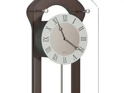 Classic wall clock with pendulum 3D model