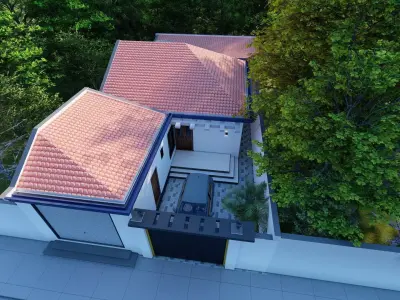 residence villa house  3D model purchase