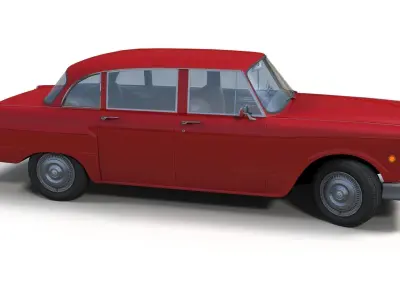 Classic american sedan Low-poly 3D model