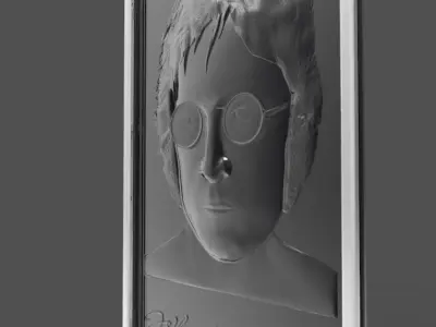 John Lennon 10mm deep Free 3D print model