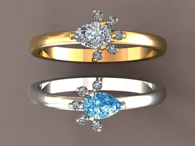 Modern ring 3D print model buy