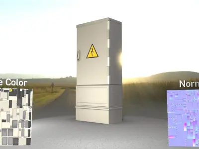 Electrical Distribution Cabinet 11 Low-poly 3D model