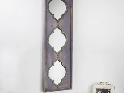 Rectangle Wood Wall Mirror 3D model buy