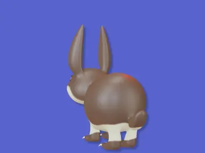 Bunny toon style 4 Low-poly 3D model