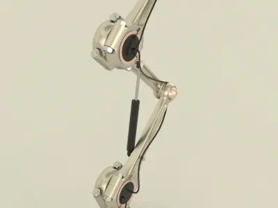 Industrial adjustable desk lamp 3D model