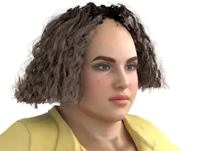 Mia office lady Low-poly 3D model