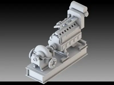 20- Steampunk Engines- High detail 3d models Low-poly 3D model