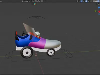 Car Inspired Shoe Design 3D model Low-poly 3D model