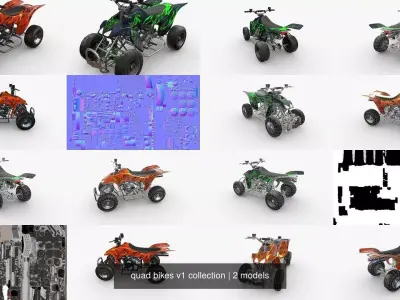 quad bikes v1 collection 3D Model Pack