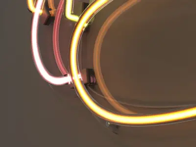 Hot Dog - Neon Sign 3D model