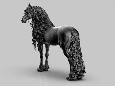 Friesian horse  -  3D Sculpting 3D print model