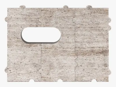 Kelly Wearstler hume modular stone bench 3D model