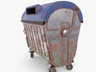 Dumpster v6 weathered Low-poly 3D model