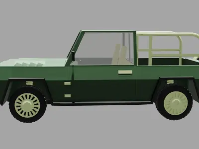 Car low poly military vehicle 3D print model
