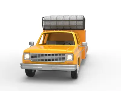 Vintage Transporter truck for Race car Scale 1 to 25 3D print model