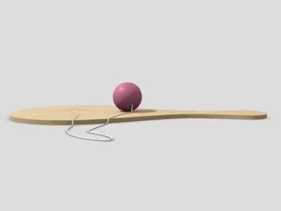 Paddle Ball Low-poly 3D model