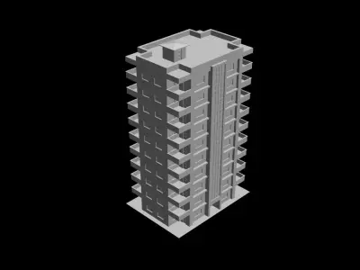 Family Building Low-poly 3D model