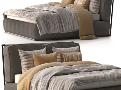 Comfortable and sport bed set27 3D model