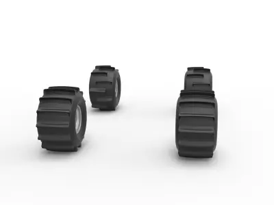 Wheel Set of Formula Off Road Scale 1 to 25 3D print model