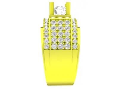 7089 Luxury Korean style diamond men ring  3D print model