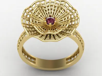 Flower fusion ring 05 3D print model