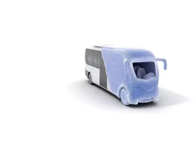 Futuristic Electric Bus model pack Low-poly 3D model