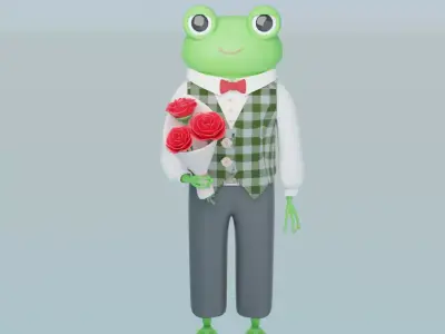 Gentleman frog 3D model