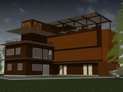Mini hotel on the hill 3D model