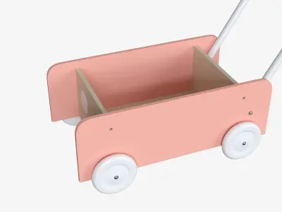 Wooden Walker Toy Car Low-poly 3D model