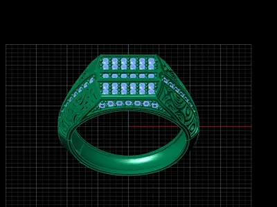 Print Ready STL 3DM  Gents Rings Diamond Men Ring  3D print model 21