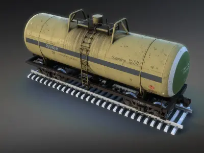 Railroad Tank Car Low-poly 3D model
