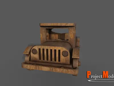Wooden Toy-Version001 Free low-poly 3D model