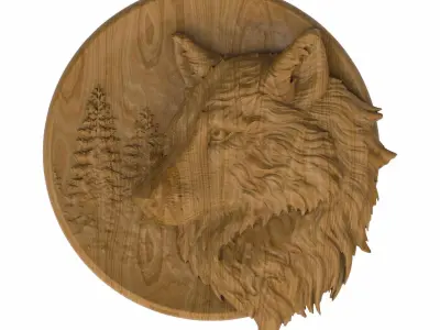 Carved panel painting STL 3D model 7