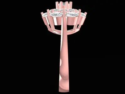 Luxury Floral Cluster Diamond Ring for Women 2431 3D print model