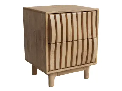 Wave Mango Wood Bedside Table Low-poly 3D model
