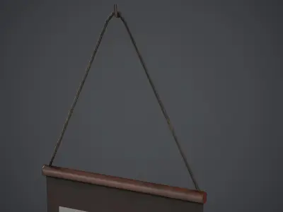 Hanging Scroll - PBR Texture Low-poly 3D model