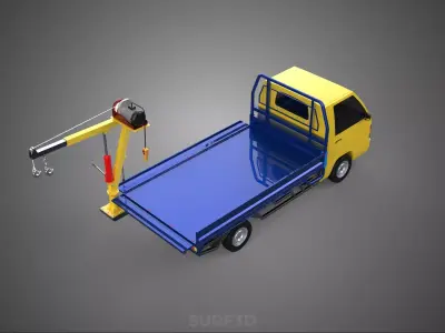 ATTACHED HYDRAULIC JACK LIFT REMOTE HOIST JIB CRANE PICKUP TRUCK 3D model