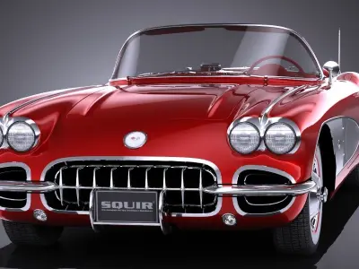 Chevrolet Corvette C1 CG 1958 LowPoly 3D model