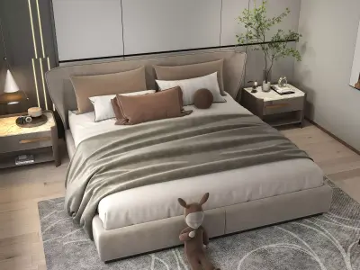 Modern Bedroom Scene 23 3D model